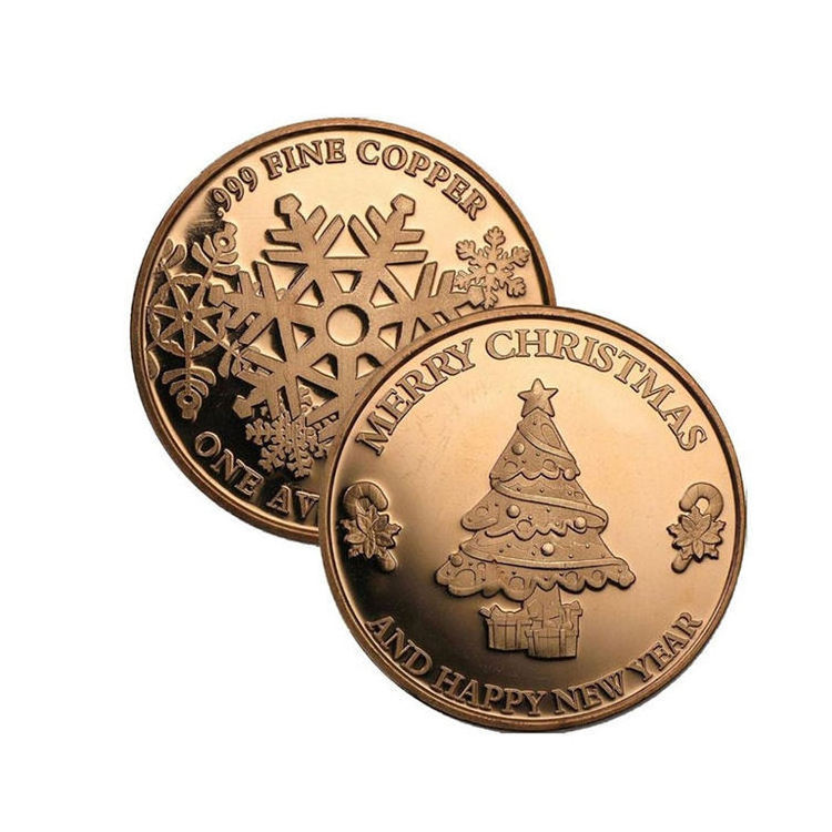 Custom Designs New Wishing Coin Merry Christmas Happy Holidays Santa Claus Gold European coins