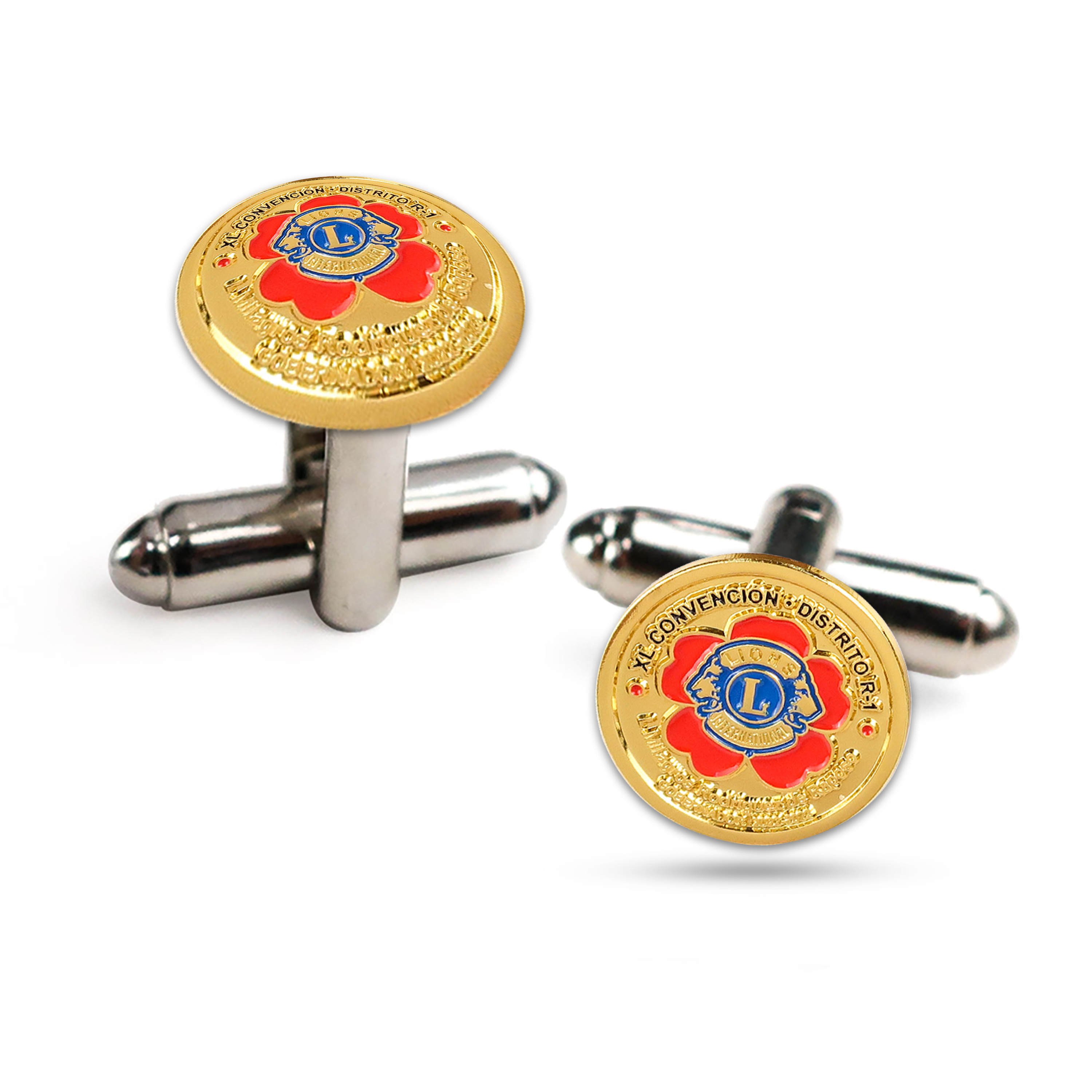 High quality cheap cuff links tie clips lions club custom logo luxury enamel mens cufflink factory