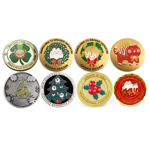 Custom Designs New Wishing Coin Merry Christmas Happy Holidays Santa Claus Gold European coins