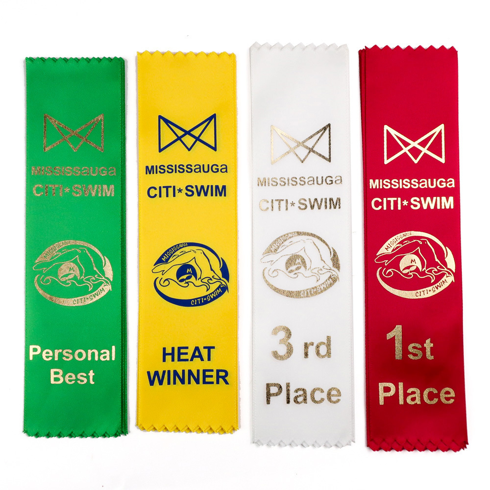 manufacturer custom logo Satin ribbon Award Rosette Badge