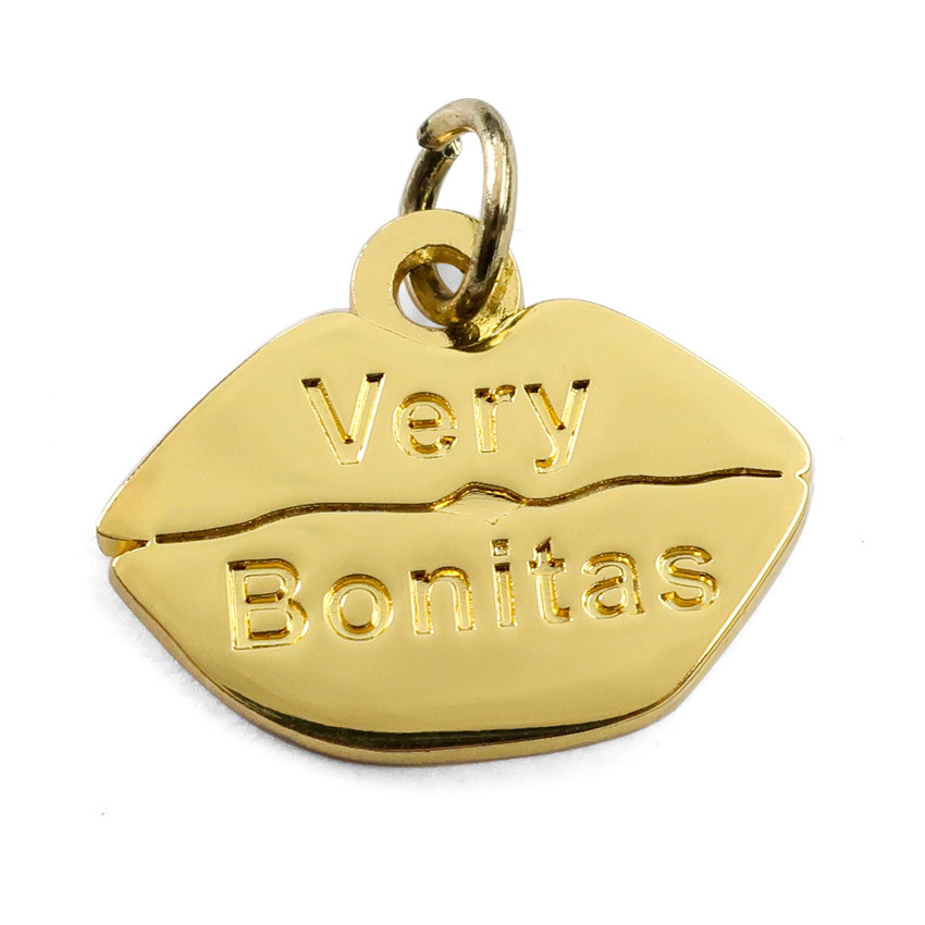 Personalized alloy necklace charms and pendants custom made metal logo gold plated enamel pendants