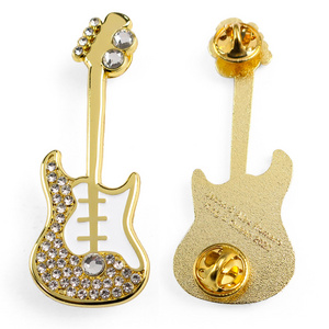 High quality clothes brooch pin metal crafts soft enamel pins music custom guitar badge fashion jewelry