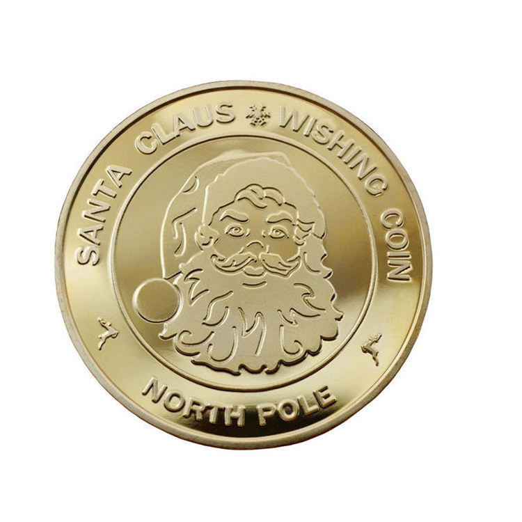 Custom Designs New Wishing Coin Merry Christmas Happy Holidays Santa Claus Gold European coins