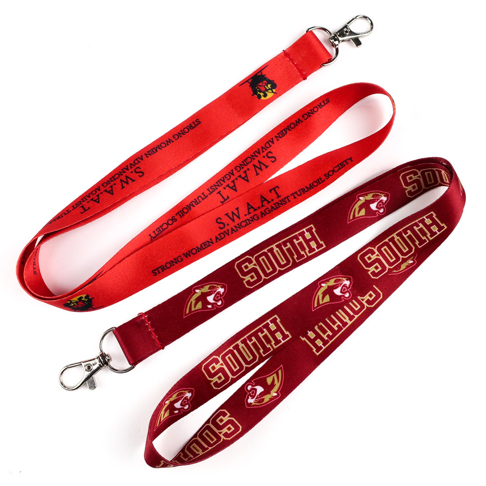 Hot sale sublimation custom printing promotional Keychain polyester nylon woven lanyard with logo custom