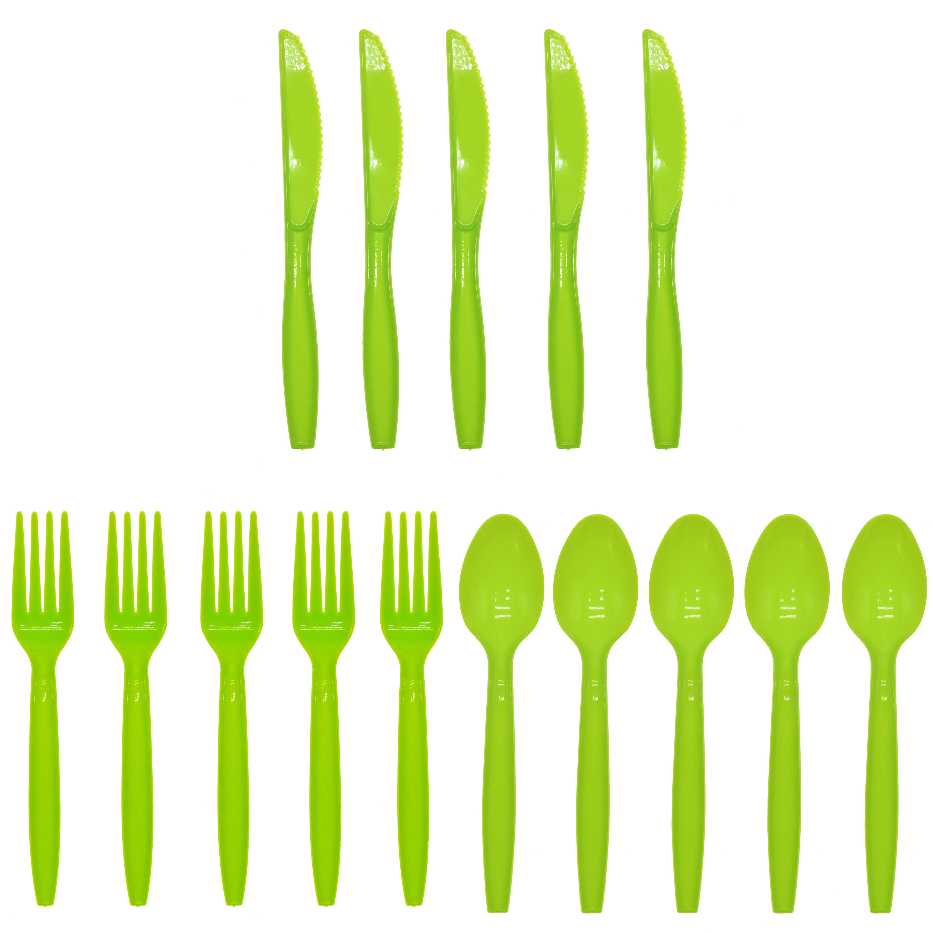 Touch of Color Premium Plastic Cutlery Forks Knives Spoons Pastel Blue Yellow Pink Black Purple Green Disposable Tableware