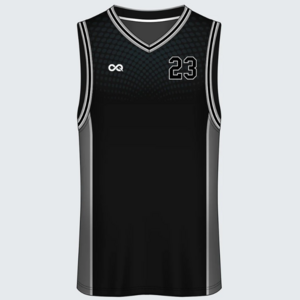 100% polyester custom solid basketball jersey Black and Gray