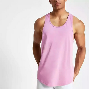 Top Quality Men Tank Tops Maroon Color made Of Cotton/Polyester Gym Workout Singlets for Sale