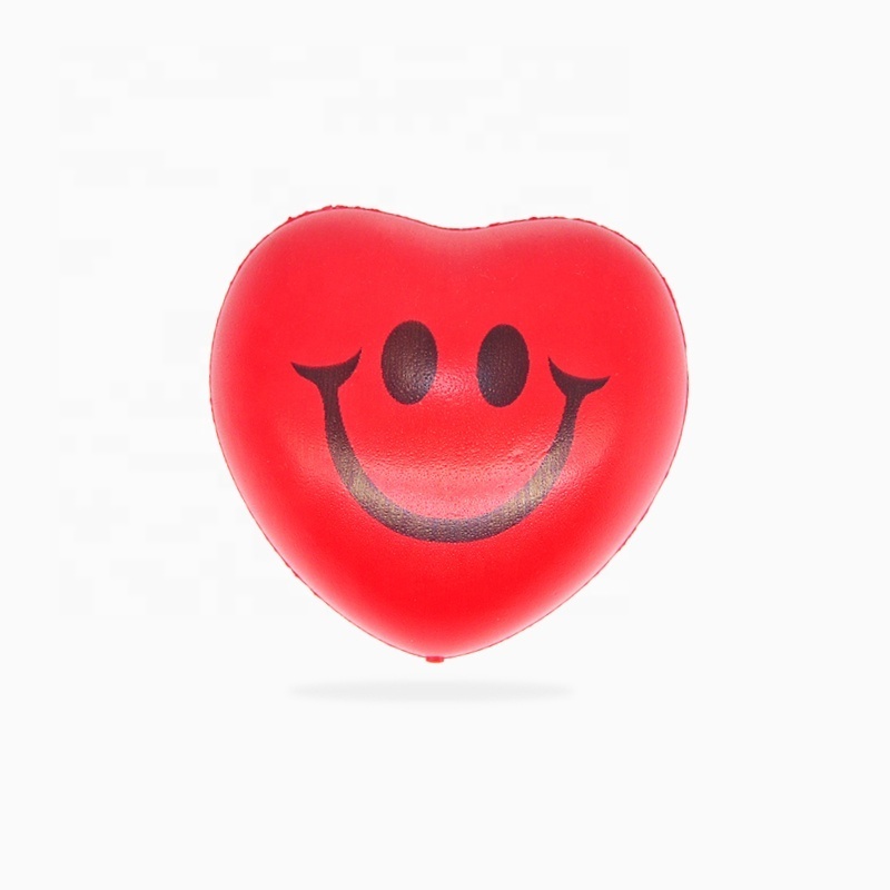 Customized Pu smiley face best toys ball love supplier wholesale plush toys pressure foam ball pressure cartoon toys