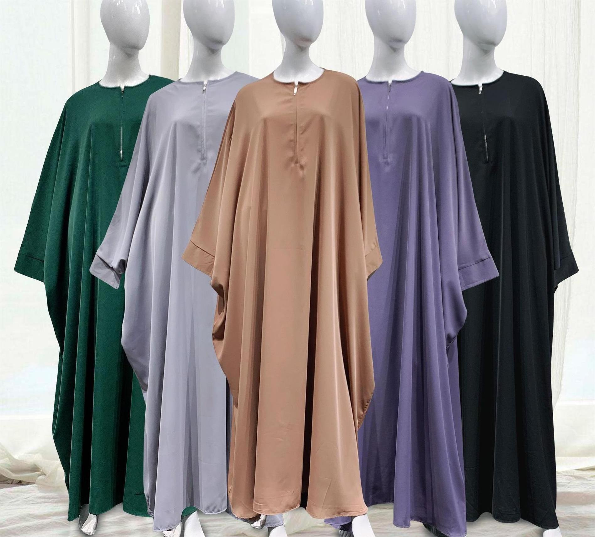 Fashion Islamic Clothing Kaftan Style Umbrella Nida Closed Abayas Burkha Women Islamic Dress Black Jilbab Abaya Turkey