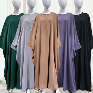 Fashion Islamic Clothing Kaftan Style Umbrella Nida Closed Abayas Burkha Women Islamic Dress Black Jilbab Abaya Turkey