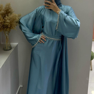 Luxurious Dubai Abaya Open Scattered Beaded Abaya Muslim Full Dress High Quality Customized Modesty Abaya