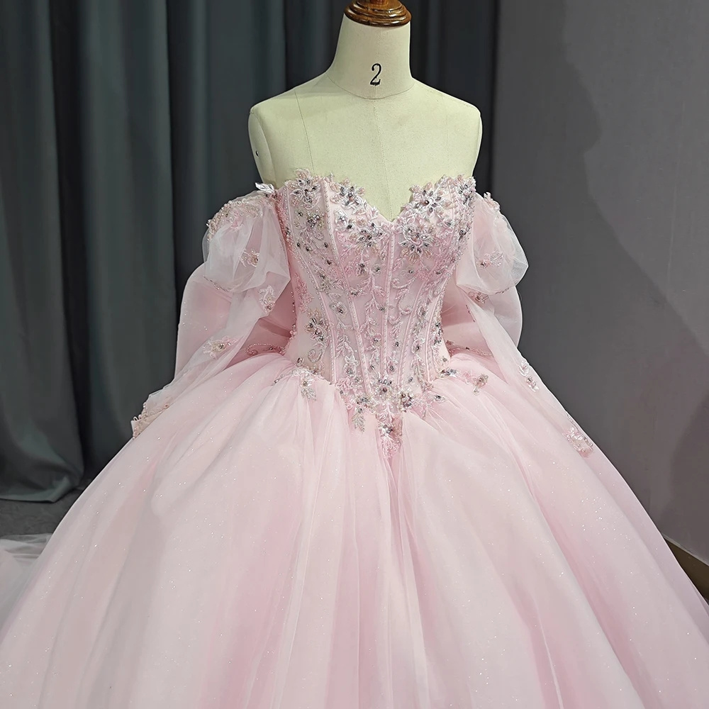 Pink Shiny Sweetheart Quinceanera Dress