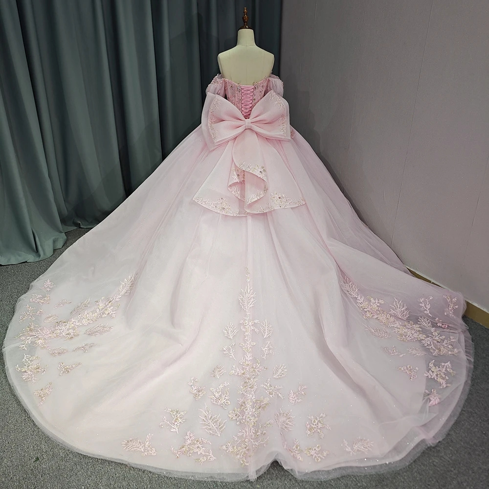 Pink Shiny Sweetheart Quinceanera Dress