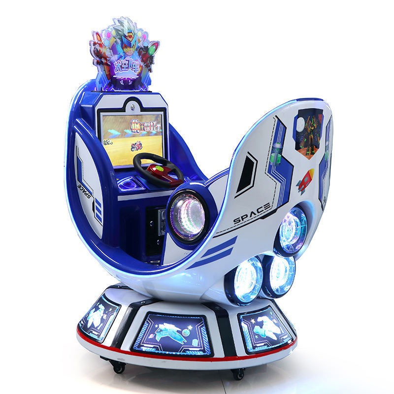 Safety comfortable kids amusement space capsule coin operated kids ride swing game machine with light and music