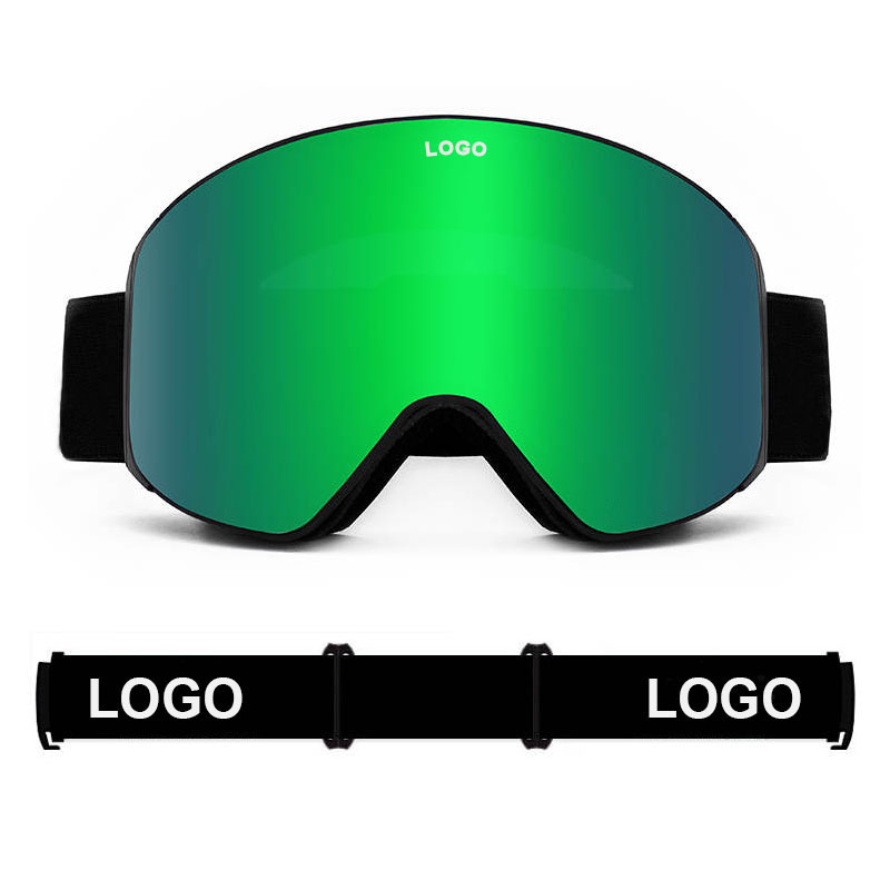 Custom UV400 Protection Skiglasses Sport Snow Board Eyewear OEM  Anti Fog Ski Glasses googles Straps Magnetic lens Ski Goggle