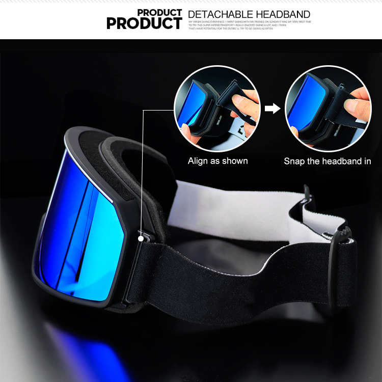 New Detachable Headband skigoggles outdoor Wind Proof ski mask glasses snowmobile goggles photochromic ski goggles