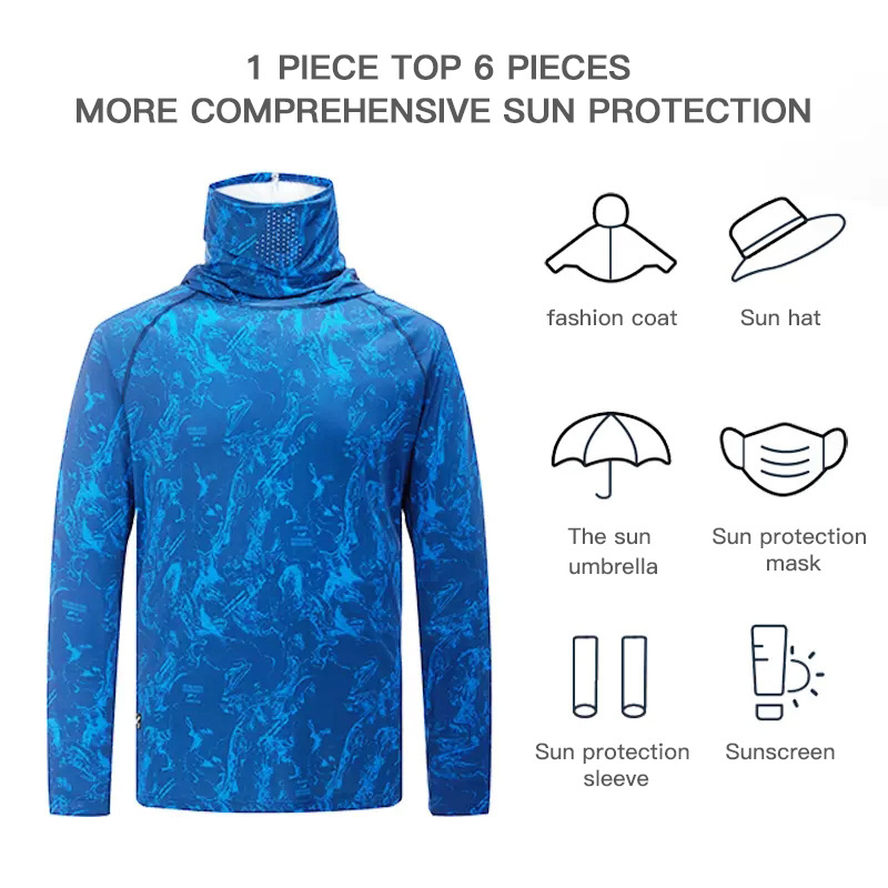 New Design Custom Fishing Shirt Sun Protection Hiking Outdoor Clothing Long Sleeve Sublimation Men Blank Fishing Jersey