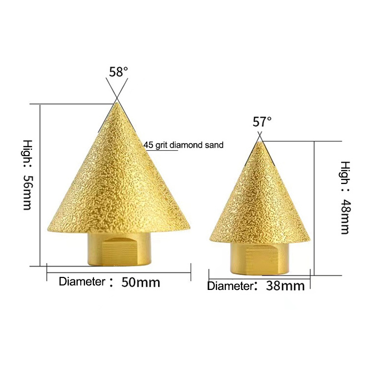 Vacuum Brazed Diamond Milling Tool Chamfer Bit Finger Bit For Marble Granite Ceramic Tile Angle Grinder Milling Tools