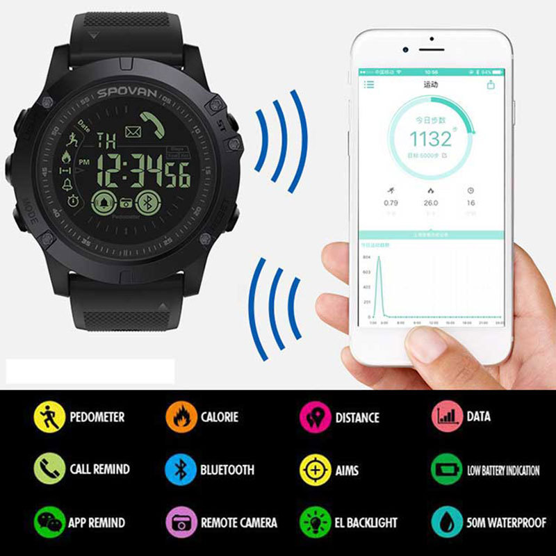 Spovan Waterproof Low Price Round Dial Mens Made In China Smart Watches