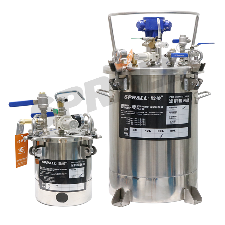 SPRALL Factory Direct 304 Stainless Steel Automatic Mixing  Pressure Paint Pot Tank