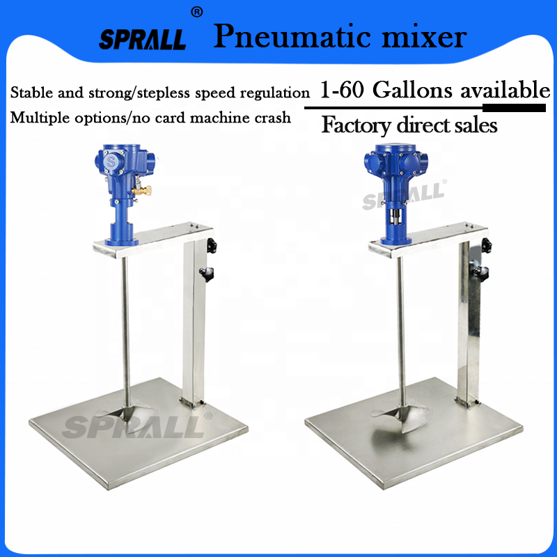 SPRALL 5 Gallon Stainless Steel Pneumatic Mixer Stirring Explosion-proof Glue Ink Agitator Paint Liquid Mixer