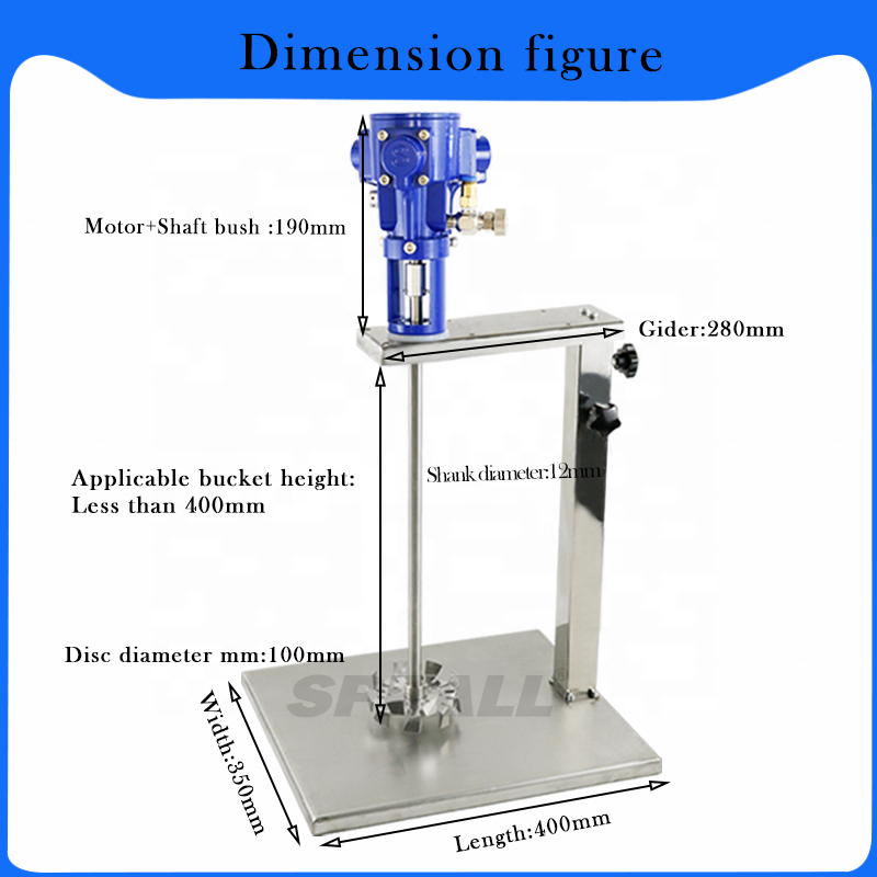 SPRALL 5 Gallon Stainless Steel Pneumatic Mixer Stirring Explosion-proof Glue Ink Agitator Paint Liquid Mixer