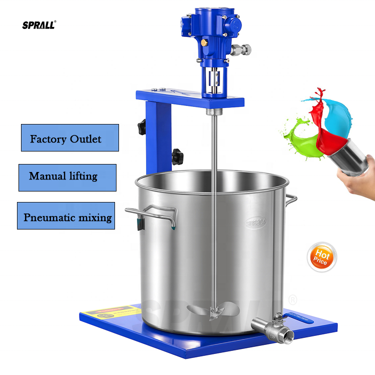 SPRALL 5 Gallon 30L Pneumatic Mixer Stirrer Lifting Blades Paint Pneumatic Agitator Mixer Ink Coating Paint Mixer Machine