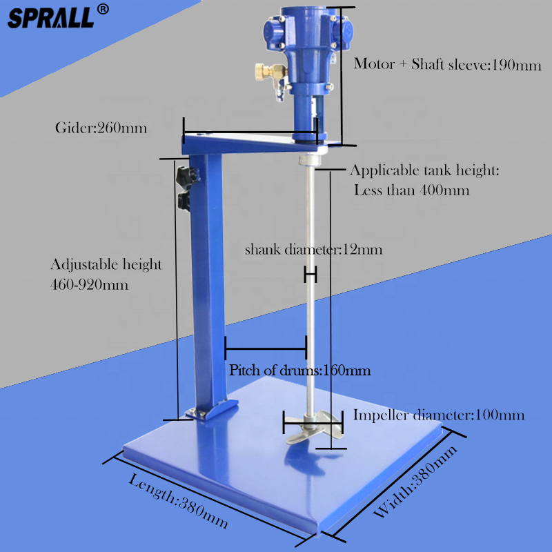 SPRALL 5 Gallon 30L Pneumatic Mixer Stirrer Lifting Blades Paint Pneumatic Agitator Mixer Ink Coating Paint Mixer Machine