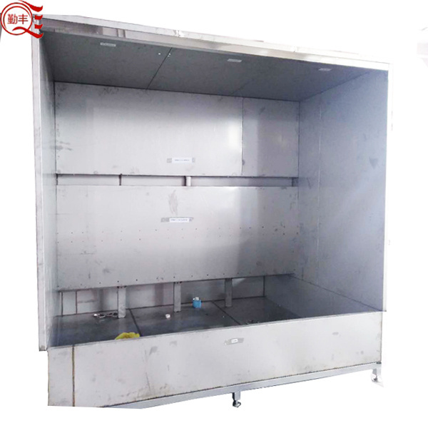 Water curtain spray paint booth for manual spraying