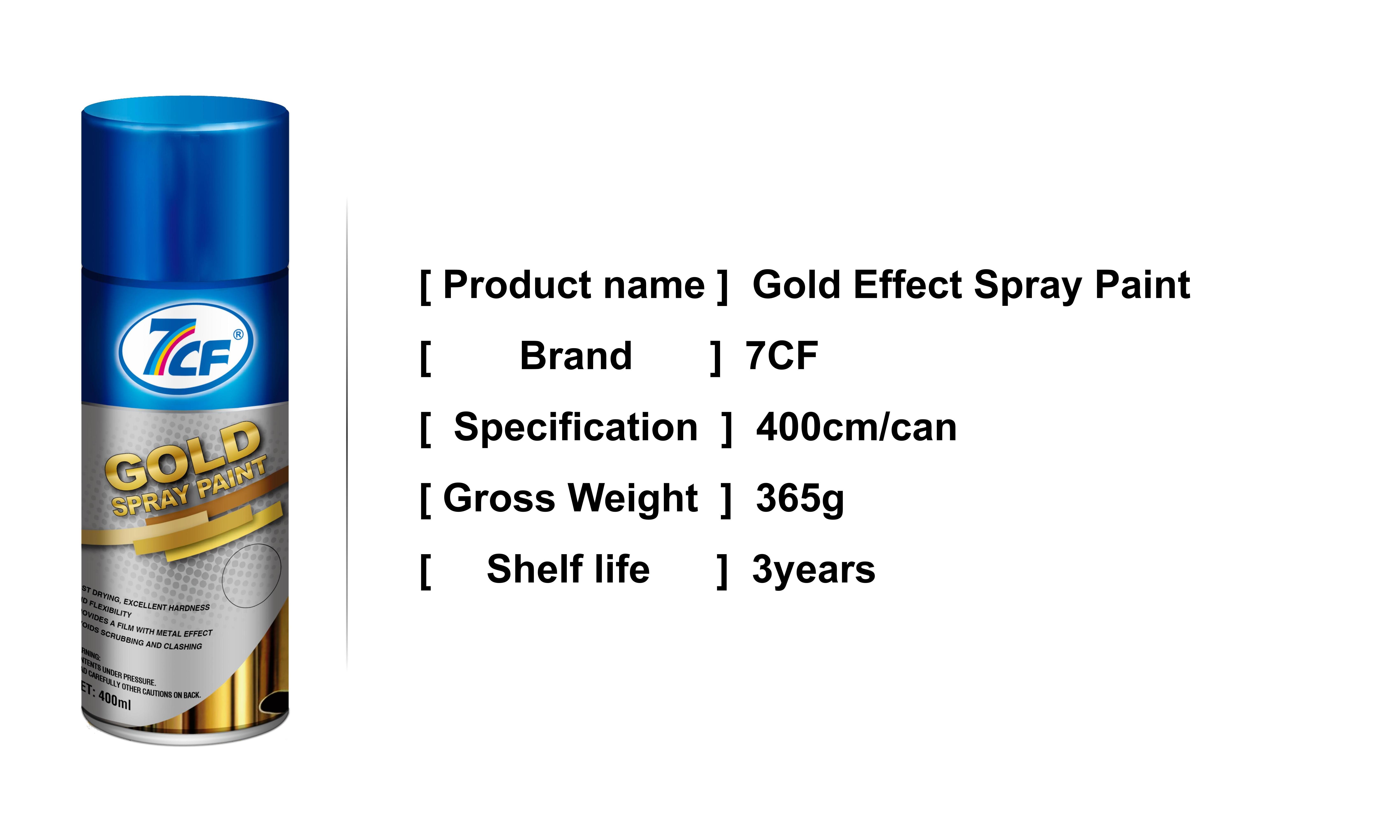 7CF Metallic Lacquer Painting Material Shining Gold Effect Golden Spray Paint