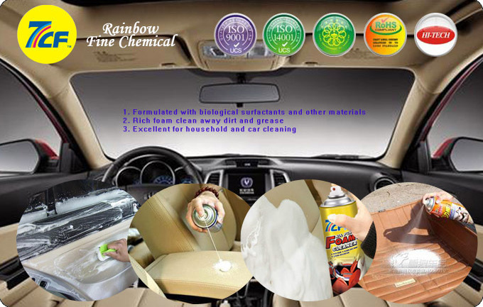 7CF 650ml Car Care Leather Interior Car Cleaner Multi Purpose Foam Cleaner Spray with Brush