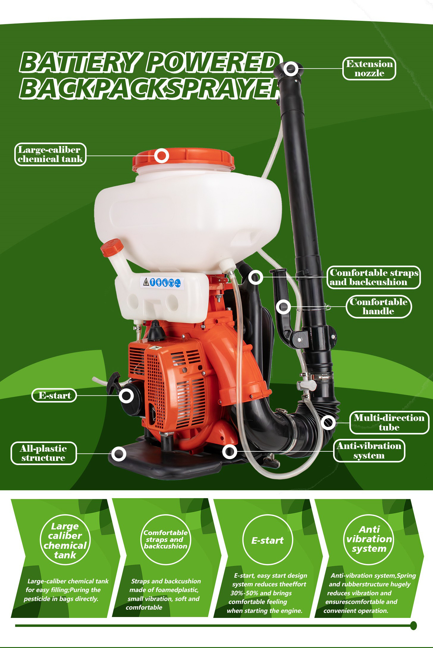 Public Disinfection All Insect & Pest Control 110V 50Hz Mist Blower Cold Fogger Machine Sprayer Adjustable Flow Rate