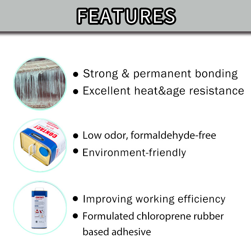 Foam contact adhesive self manufacturing high strength glue permanent bonding for plastic flooring super Neoprene Adhesive