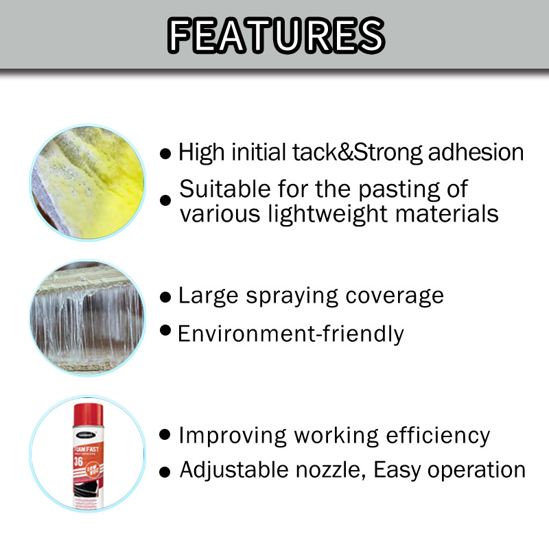 Premium Quality Permanent Bonding Sprayidea 36 SBS Aerosol Spray Adhesive Glue For Upholstery and Wood