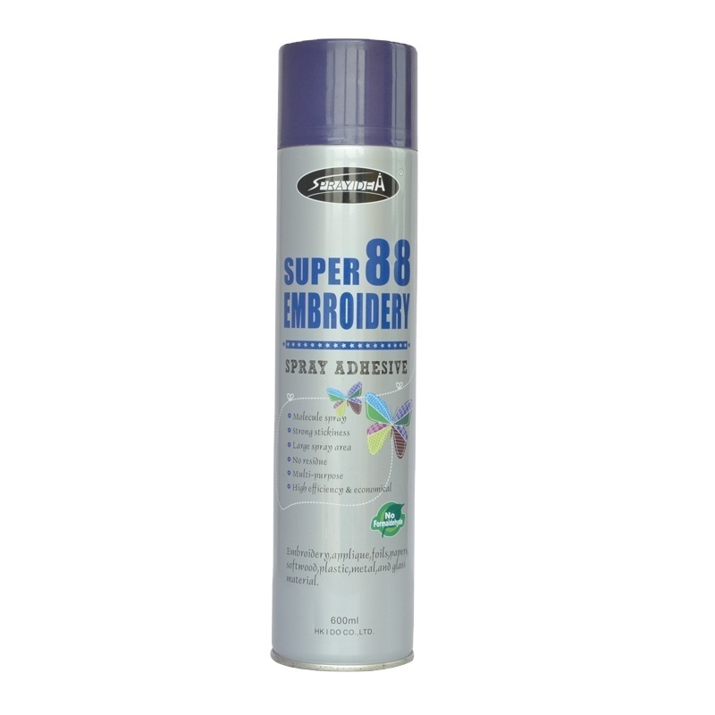 Super 88 Eco-Friendly Embroidery Aerosol Glue Low Odor SBS Based Fabric Adhesive Spray