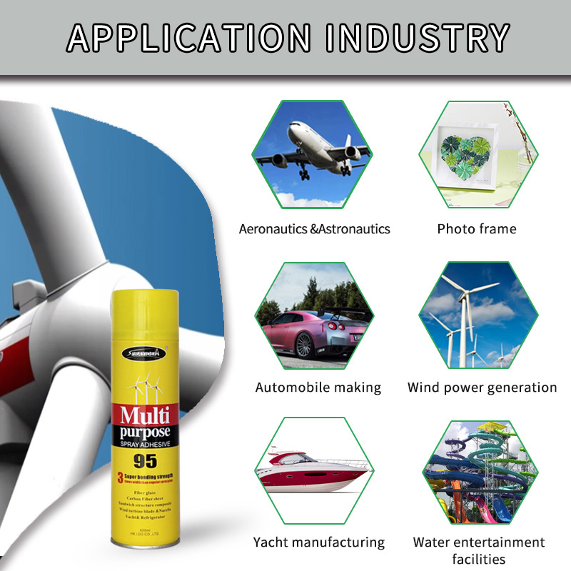 Manufacturer direct wind power spray adhesive 95  car ceiling interior spray glue for composites materials