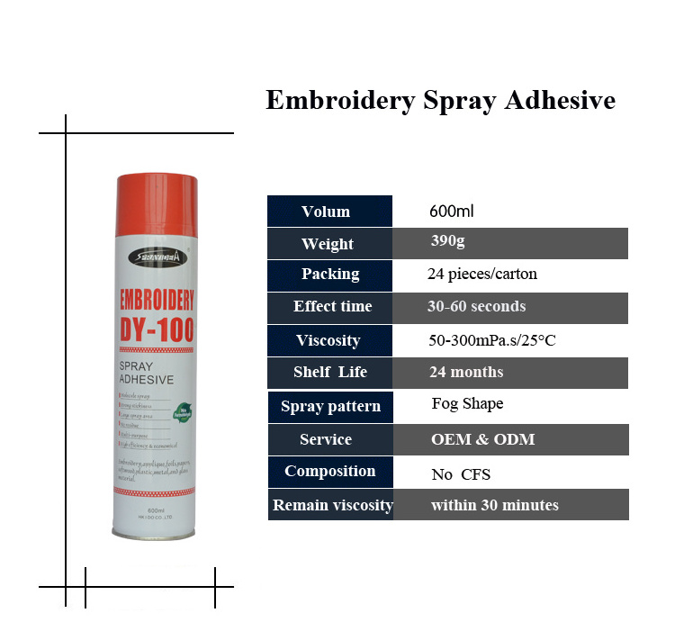 Sprayidea DY 100 transparent embroidery spray glue for fabric