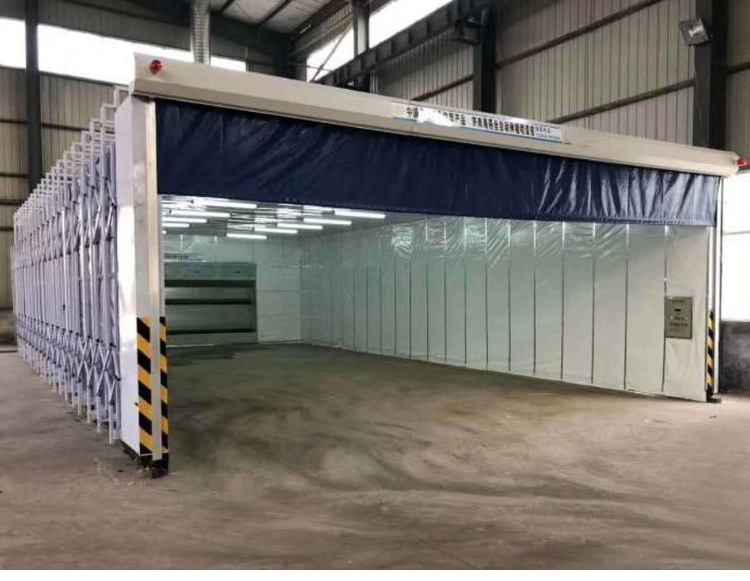 Telescopic Spray Booth With Back Exhaust Fan System Exprooof Lighting on Top retractable spray booth