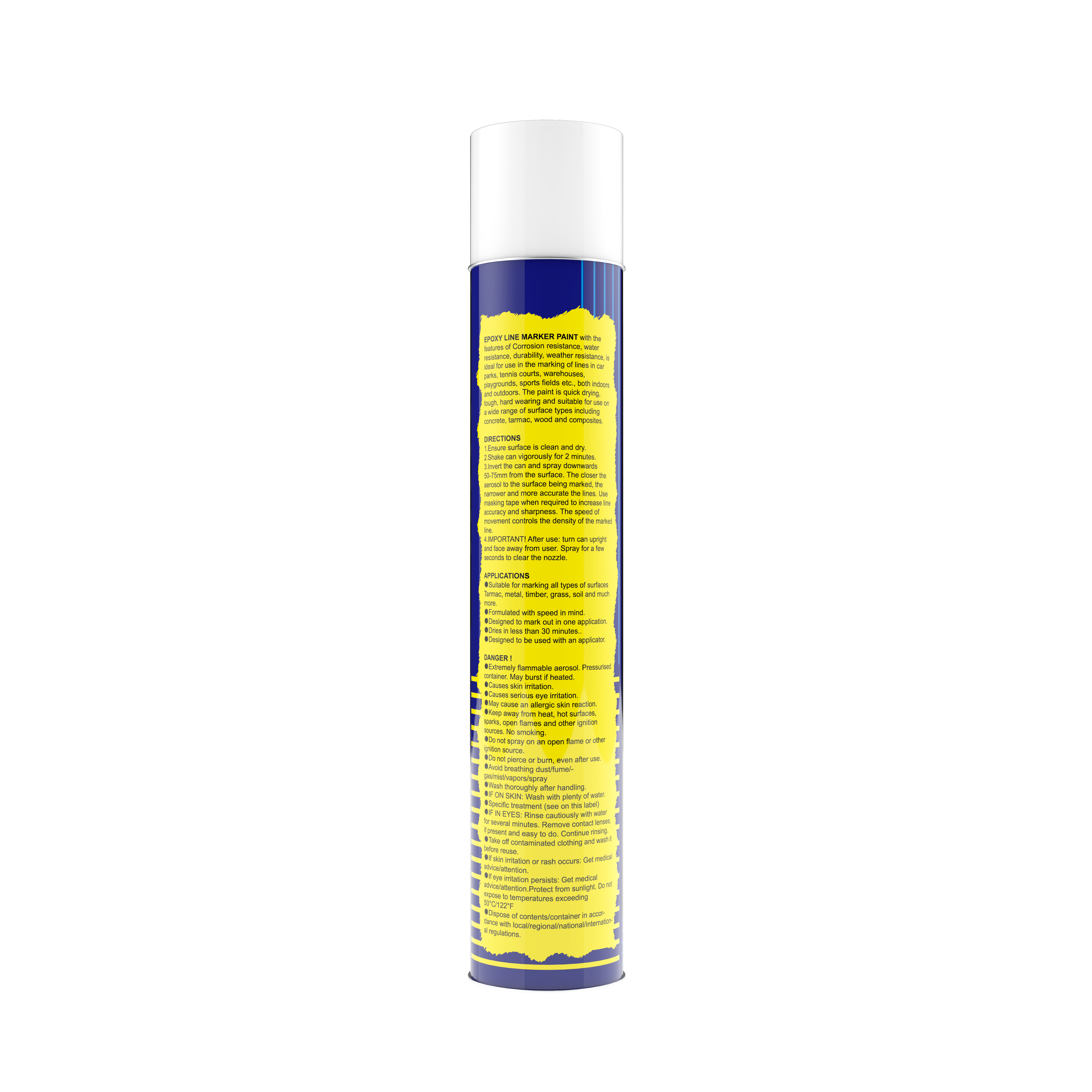 Quick-drying Line Marking Paint Acrylic Resin Yellow/White/Blue Aerosols Epoxy Marking Spray Paint for Road