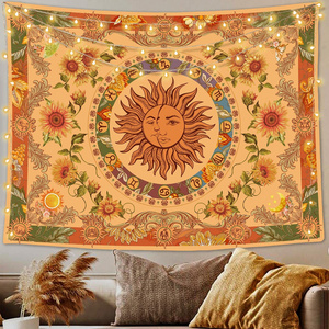 OEM Vintage Indie Boho Wall Decoration Carpet Hanging Polyester Printed Wall Tapestry For Bedroom Dorm Living Room