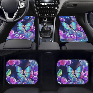 Custom Logo Pattern 4 Pieces Car Mats Printed Universal Fit Front Rear Car Floor Mats Logo