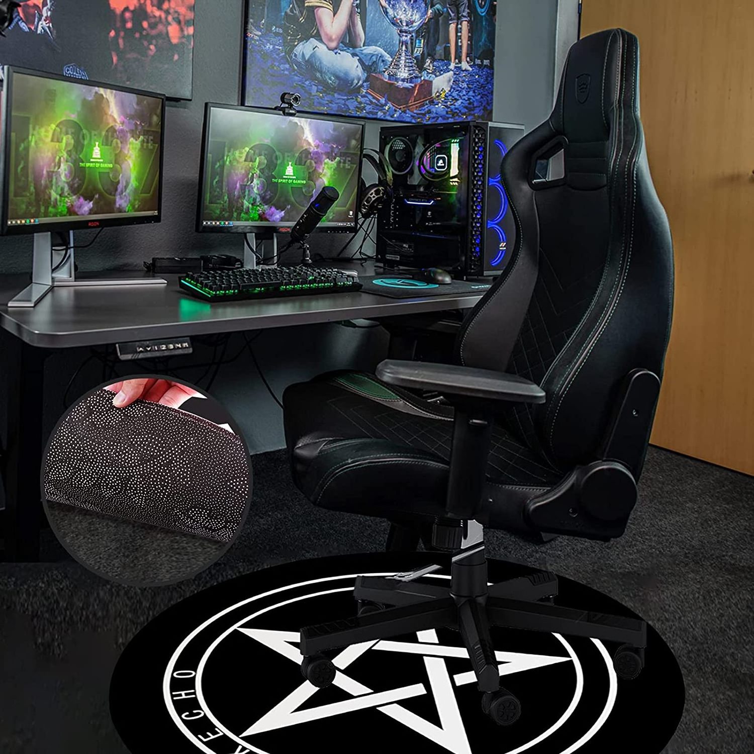 Manufacturer custom design non slip large gaming floor chair mat office chair mat for gaming hall