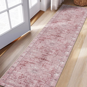 Wholesale custom soft printed foldable corridor kitchen area rug machine washable persian hallway runner rug