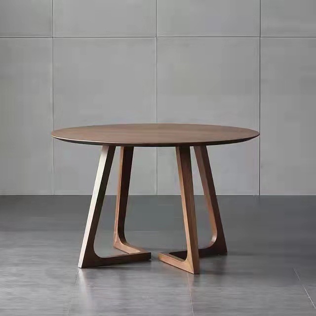 Modern high end dining table solid wooden luxury round shape coffee table in nordic