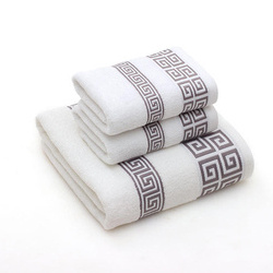 Wholesale white cotton bath face towel with high quality luxury bath towel 5 star hotel bath bathroom white cotton towel set