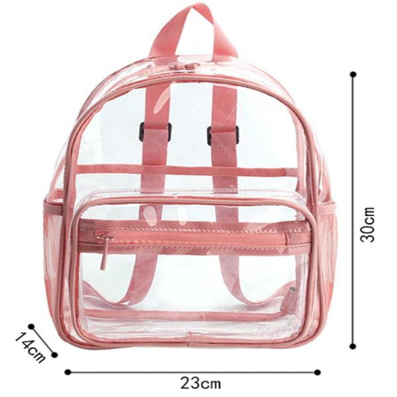 New Color Transparent Backpacks Fashionable PVC Jelly Bags Men and Women Backpacks Students Schoolbags Waterproof Storage