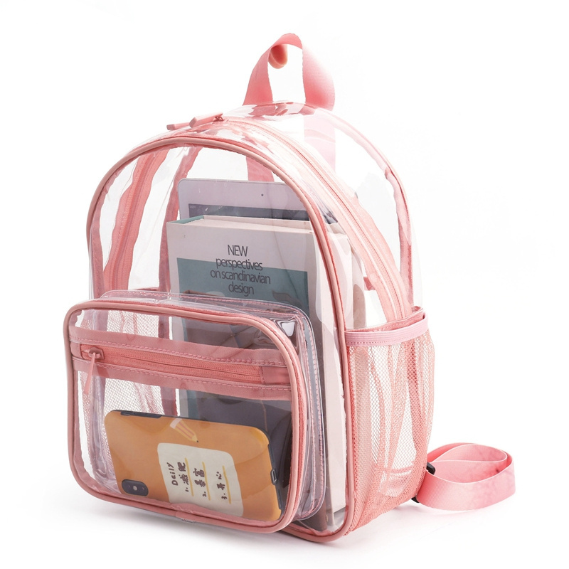 New Color Transparent Backpacks Fashionable PVC Jelly Bags Men and Women Backpacks Students Schoolbags Waterproof Storage