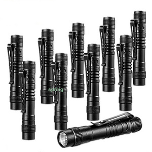 Quality Flashlight AAA Battery Aluminum Waterproof Lighting Portable LED Torch Pen Clip Light