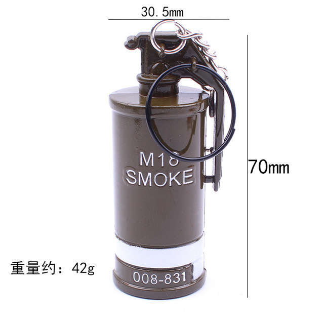 Wholesale Mini Flash Bomb Key Ring /Smoke Bomb Barrels Of Gasoline Grenade Weapon Keychain/  Metal Keyring