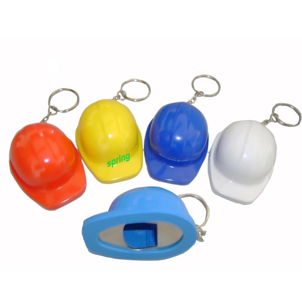 New Custom Logo Safety Helmet Keychain Cap Hard Hat bottle Opener Function With Key chain